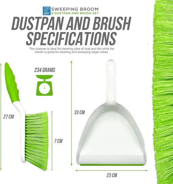 Sweeping Broom Indoor with Matching Dustpan and Brush Sets, Household Cleanin...