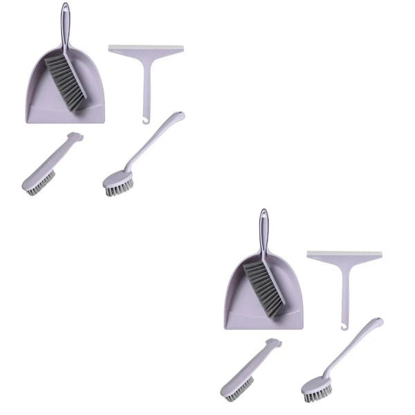 Set of 2 Broom Dustpan Child Small Cleaning Brush for Desk Mini Table