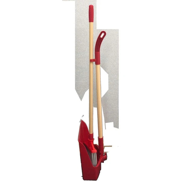 TRUSCO Multi-Function Broom Dustpan Set, Red, TDPS10-SET-R