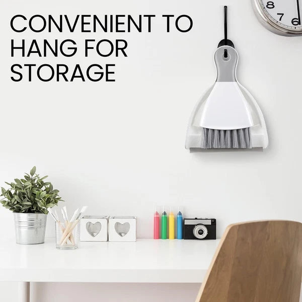 Zopeal 6 Sets Mini Dustpan and Brush Cleaner Set Small Whisk Hand Broom White