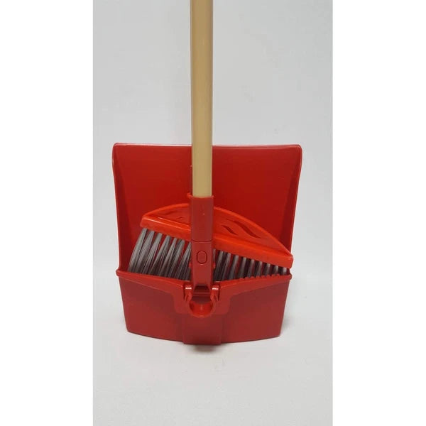 TRUSCO Multi-Function Broom Dustpan Set, Red, TDPS10-SET-R