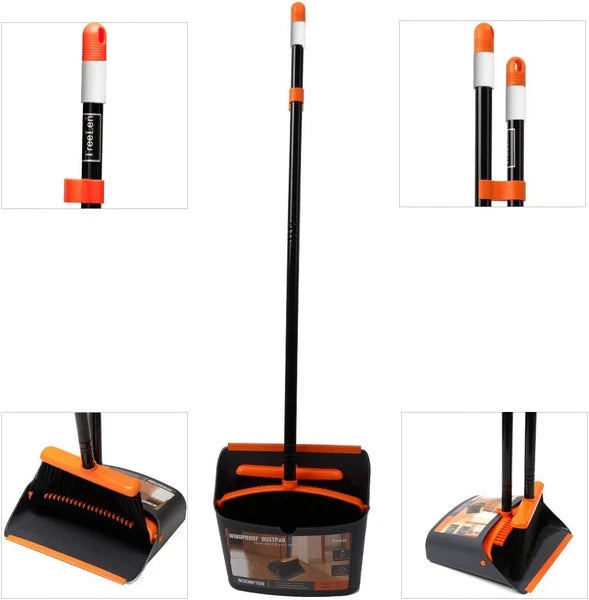Broom and Dustpan Set for Home,Upright Broom and Dustpan Combo Sweep Set,,,,,,