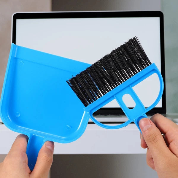 3 Sets Of Cleaning Tools Desktop Pet Cage Small Dustpans Brooms