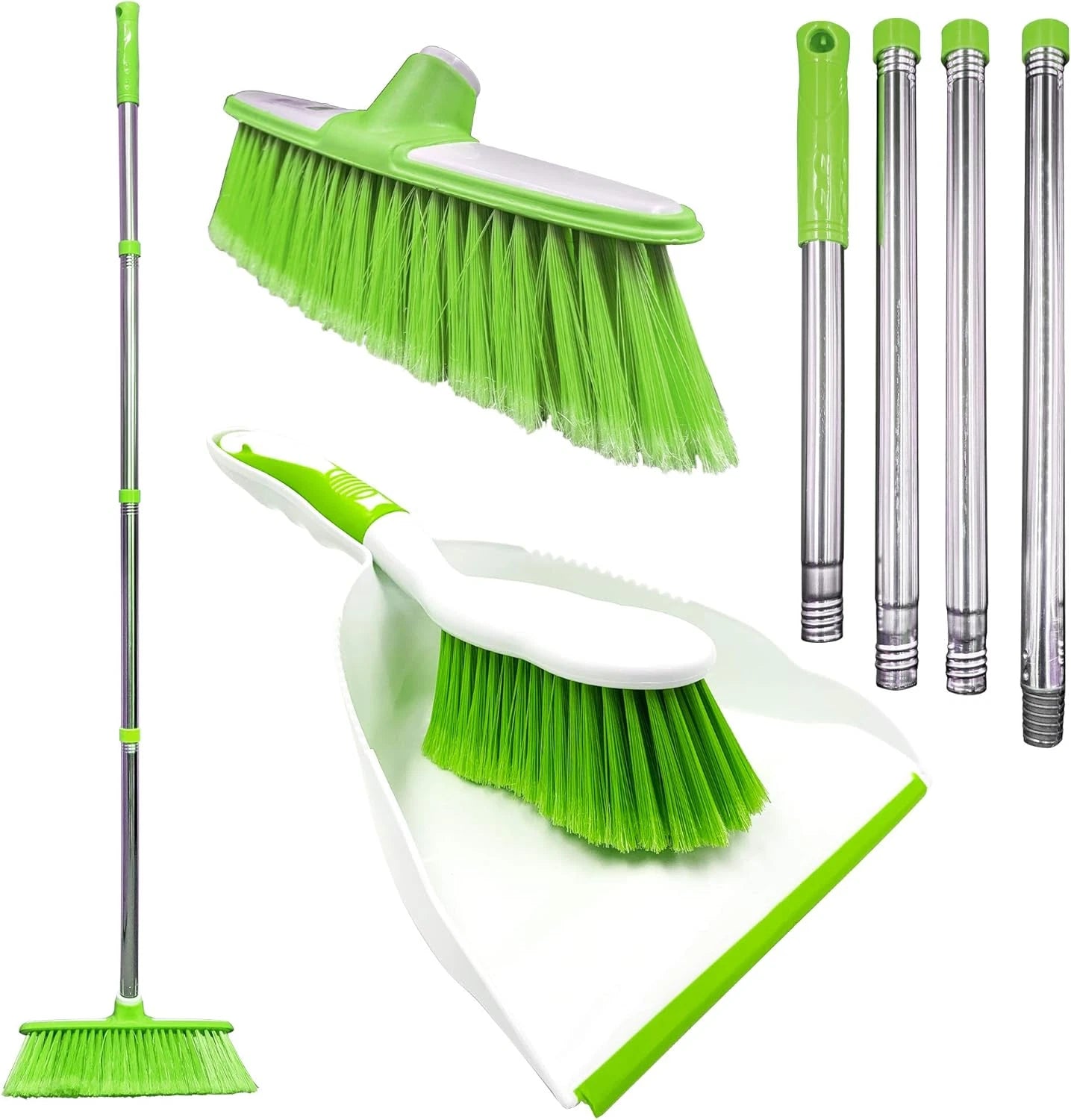 Sweeping Broom Indoor with Matching Dustpan and Brush Sets, Household Cleanin...