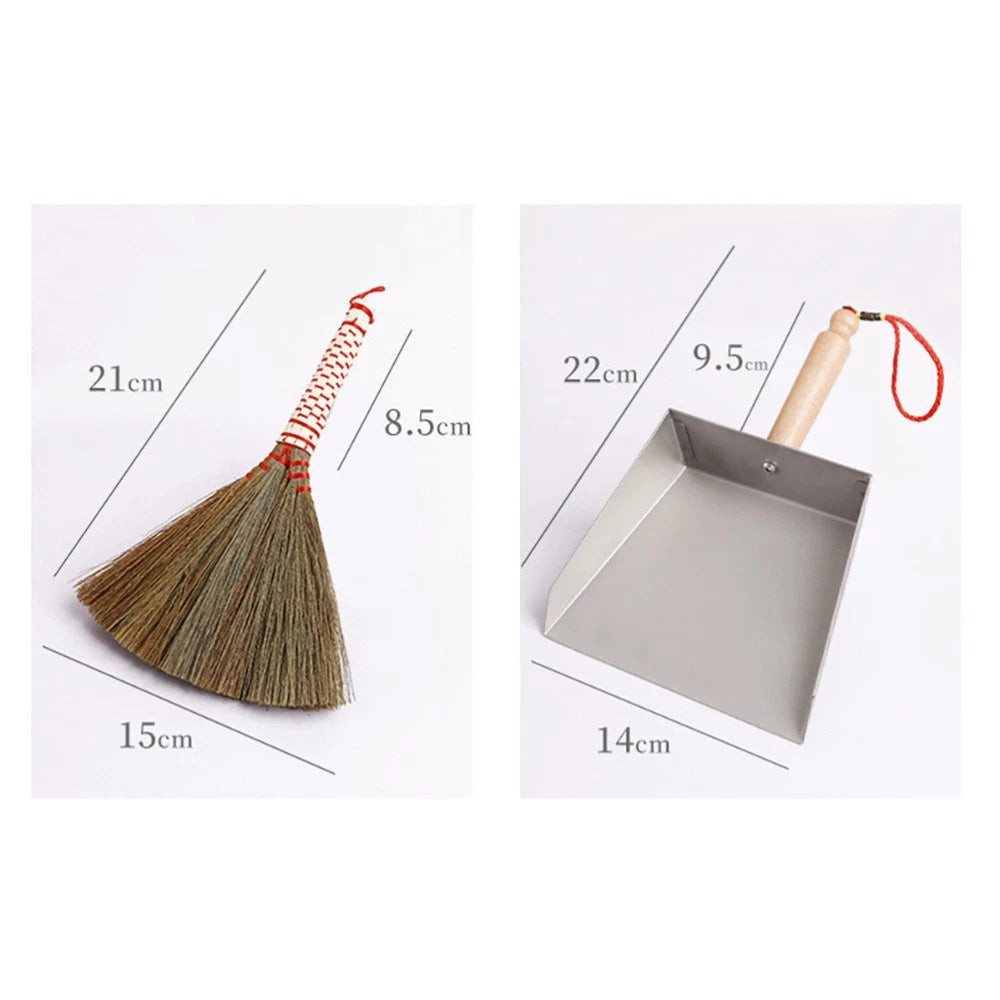 Desktop Cleaning Kit Child Dustpan and Broom Set with Small Brush