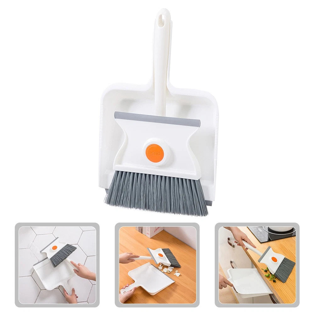 Broom Dustpan Set Mini Brush Child Toddler Desk and Table Cleaning Kit Handheld