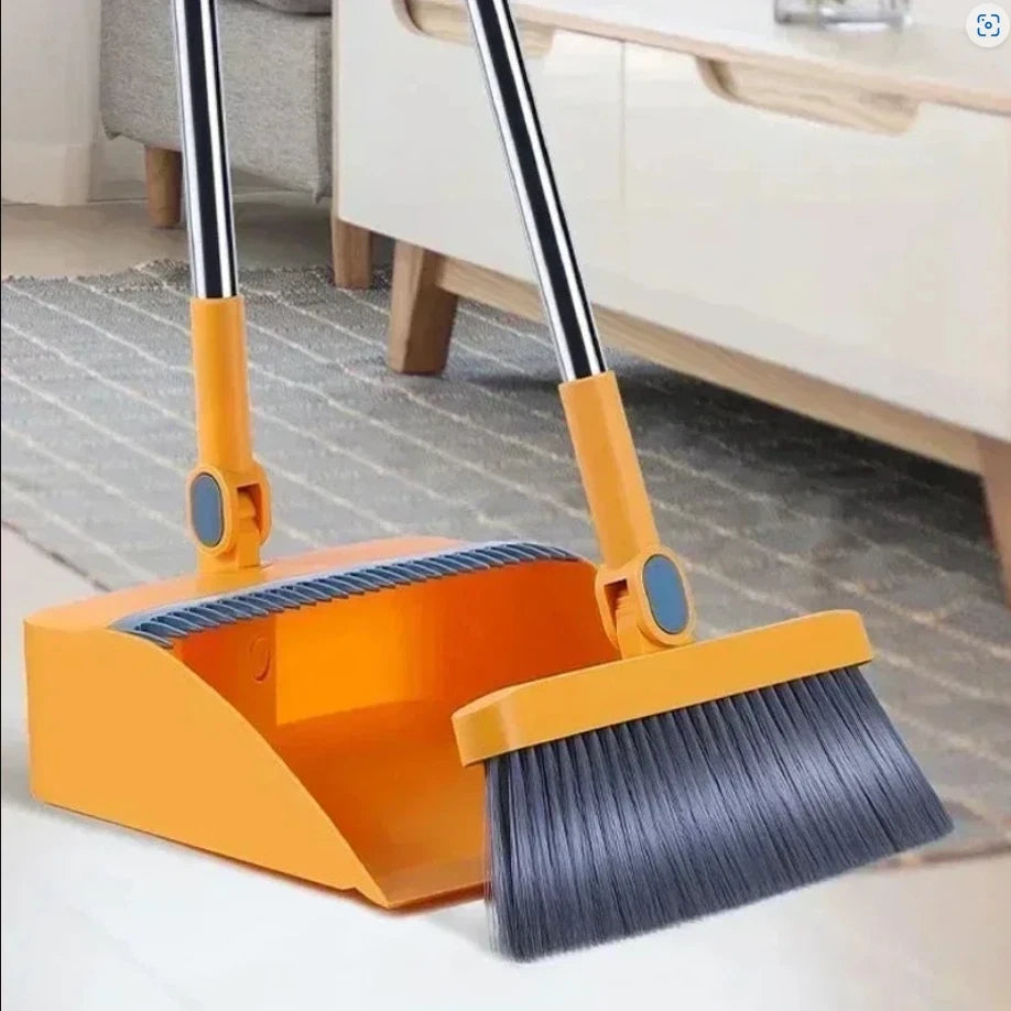 Broom Set with Dust Tray Foldable Easy to Store Dustpan Comb Design For Office