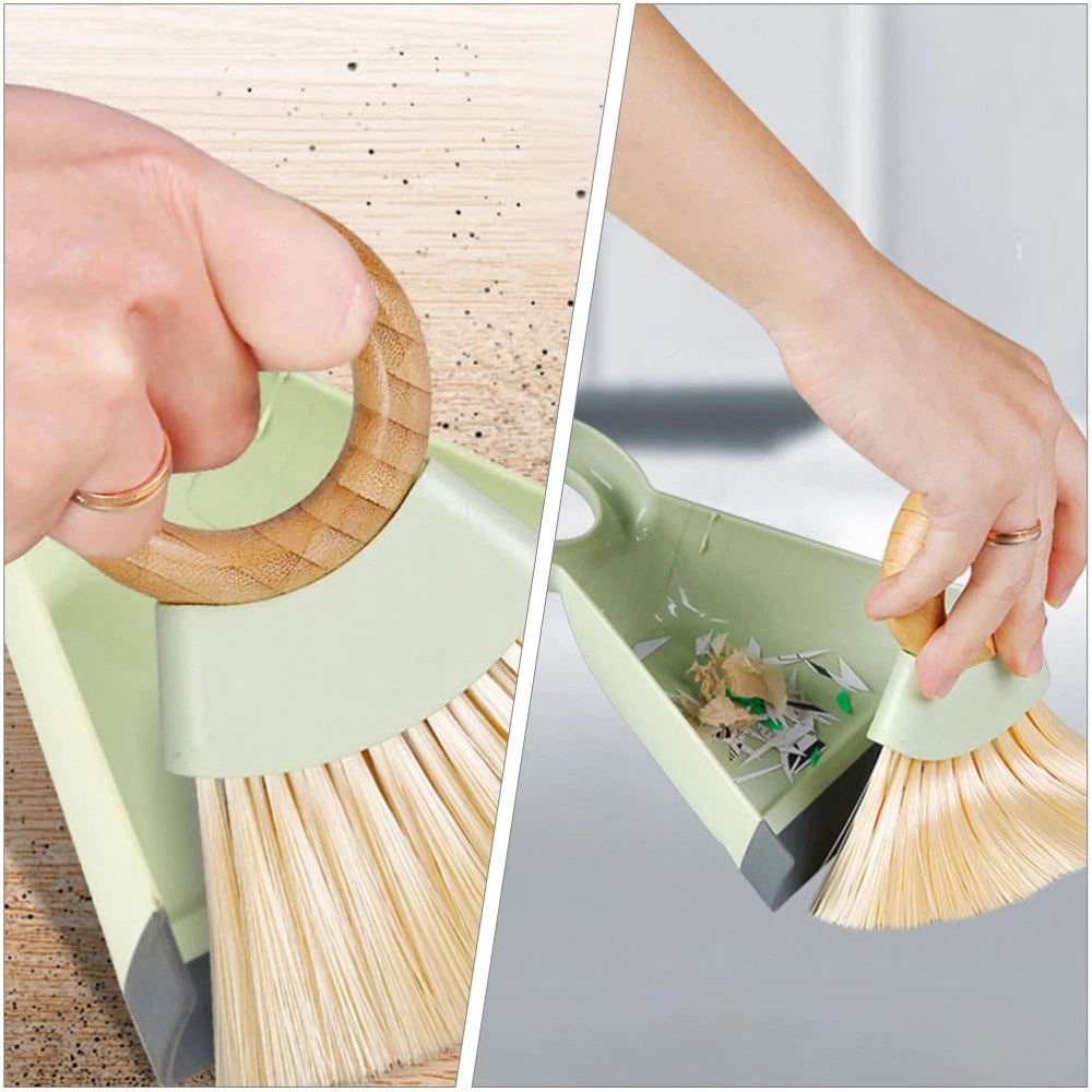 Mini Broom Dustpan Set Duster for Car Air Vent Keyboard Cleaning Brush