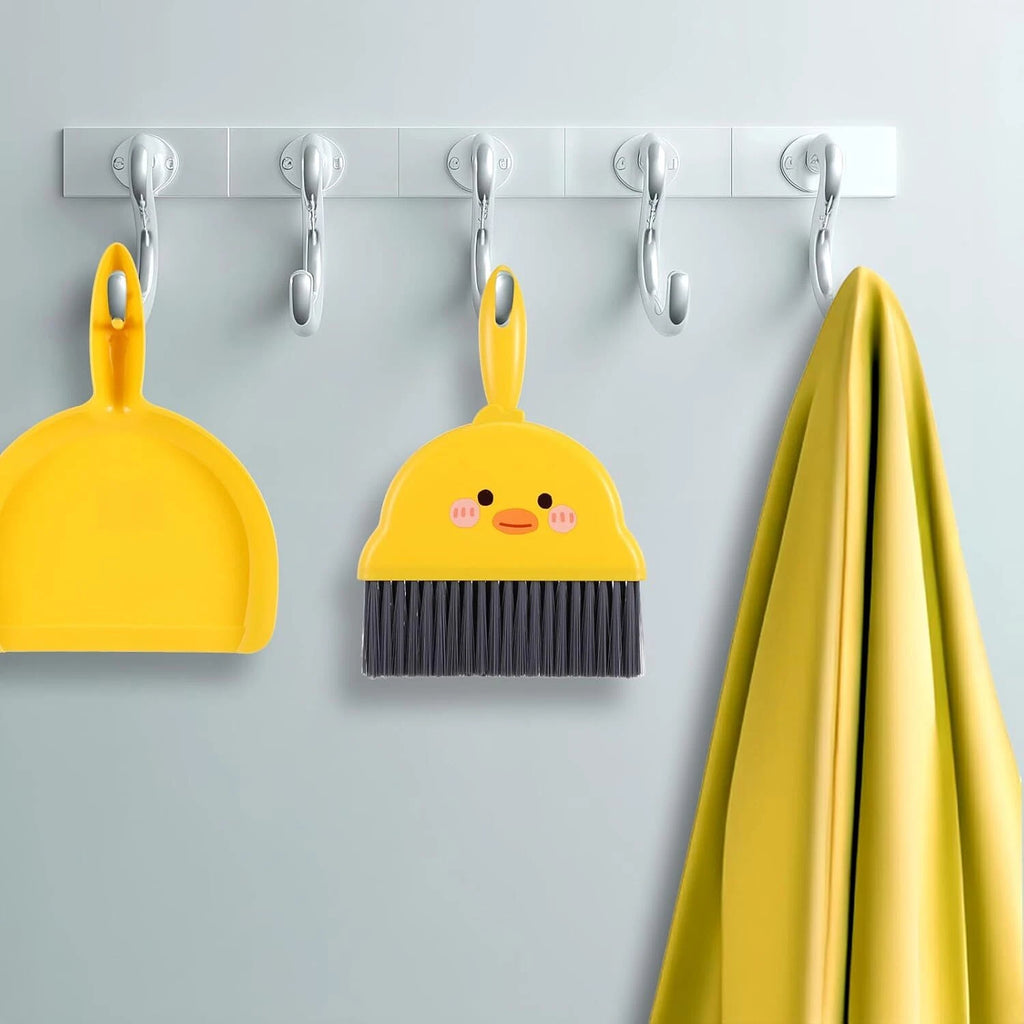 Mini Dustpan and Brush Set Durable Small Broom Yellow