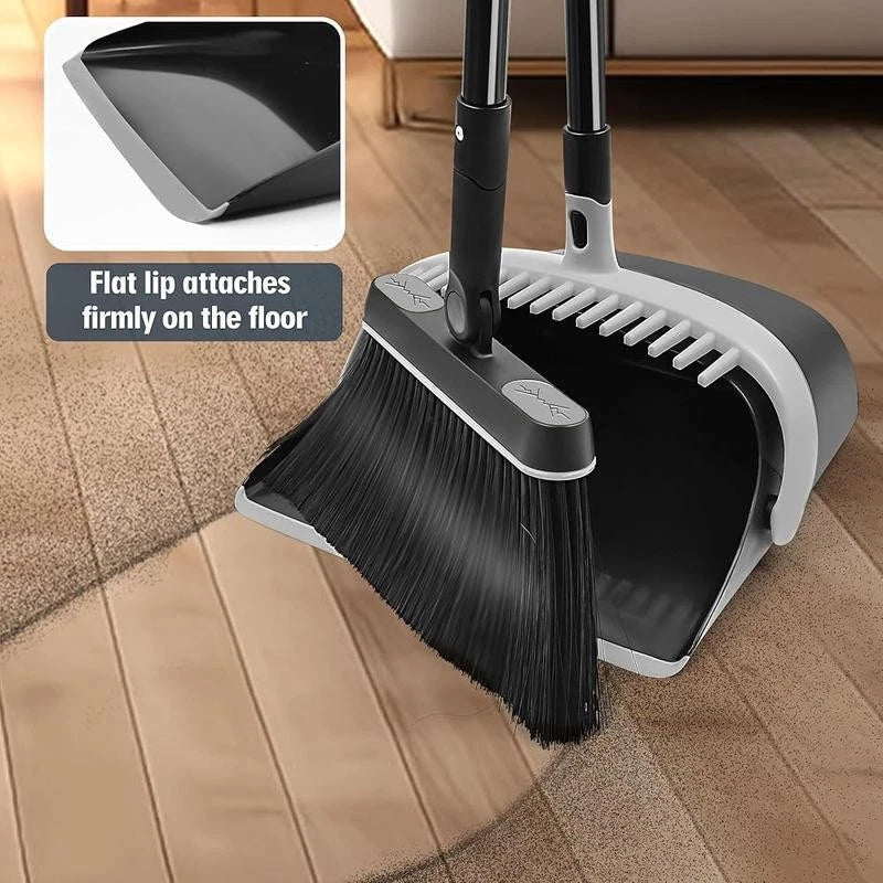 Multifunctional Broom Dustpan Set Swivel Head Extendable Handle Cleaning Fodable