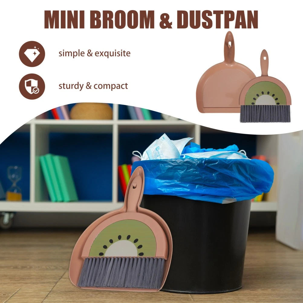 Mini Broom Set Office Child Brooms for Sweeping Indoor with Standing Dustpan
