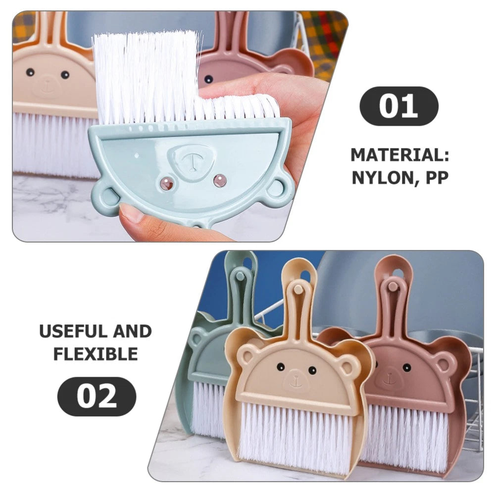3 Sets Cartoon Broom Dustpan Small Brushes For Cleaning Dustpan-