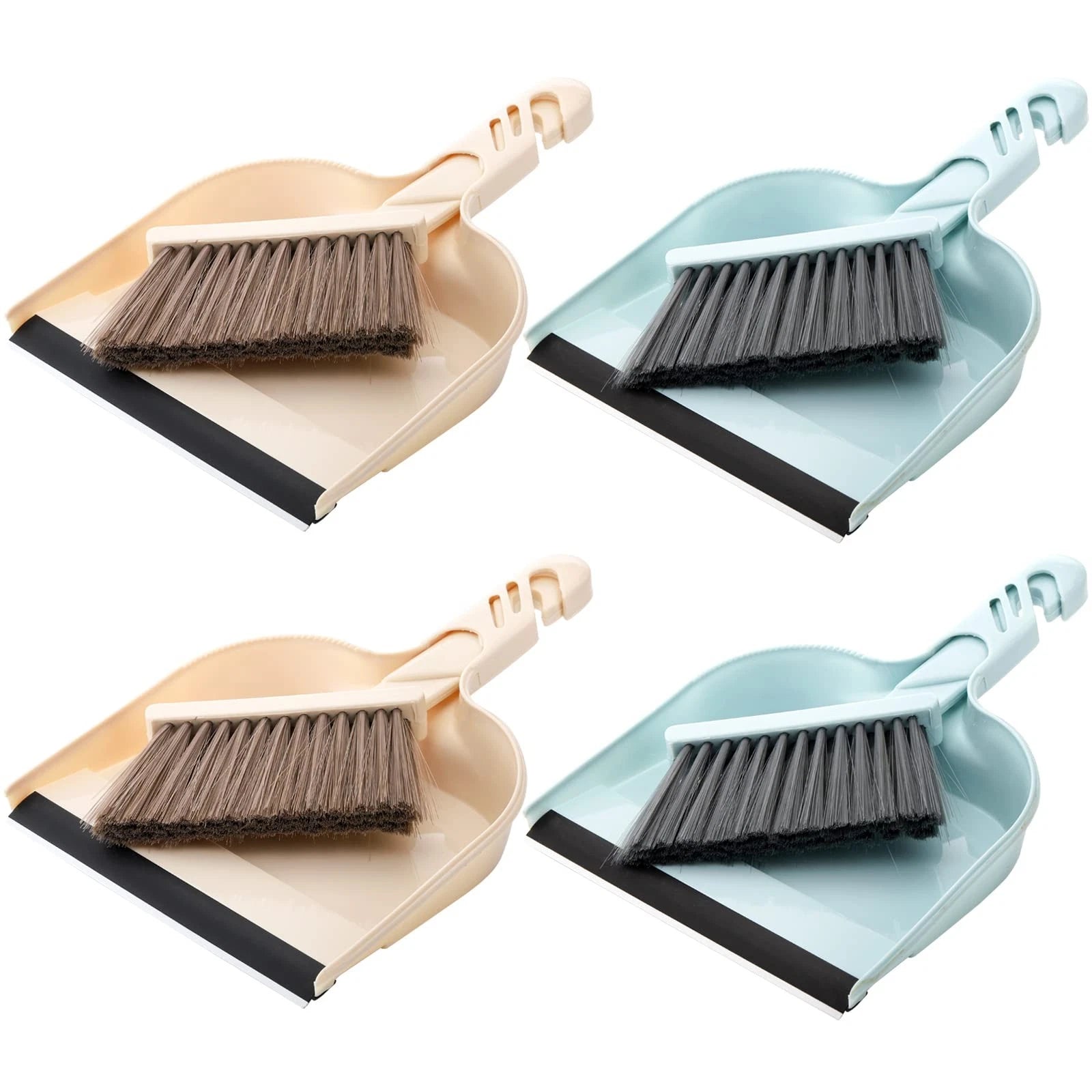 4 Pack Dustpan and Brush Set, Small Portable Handheld Dustpan and Brush Combo...