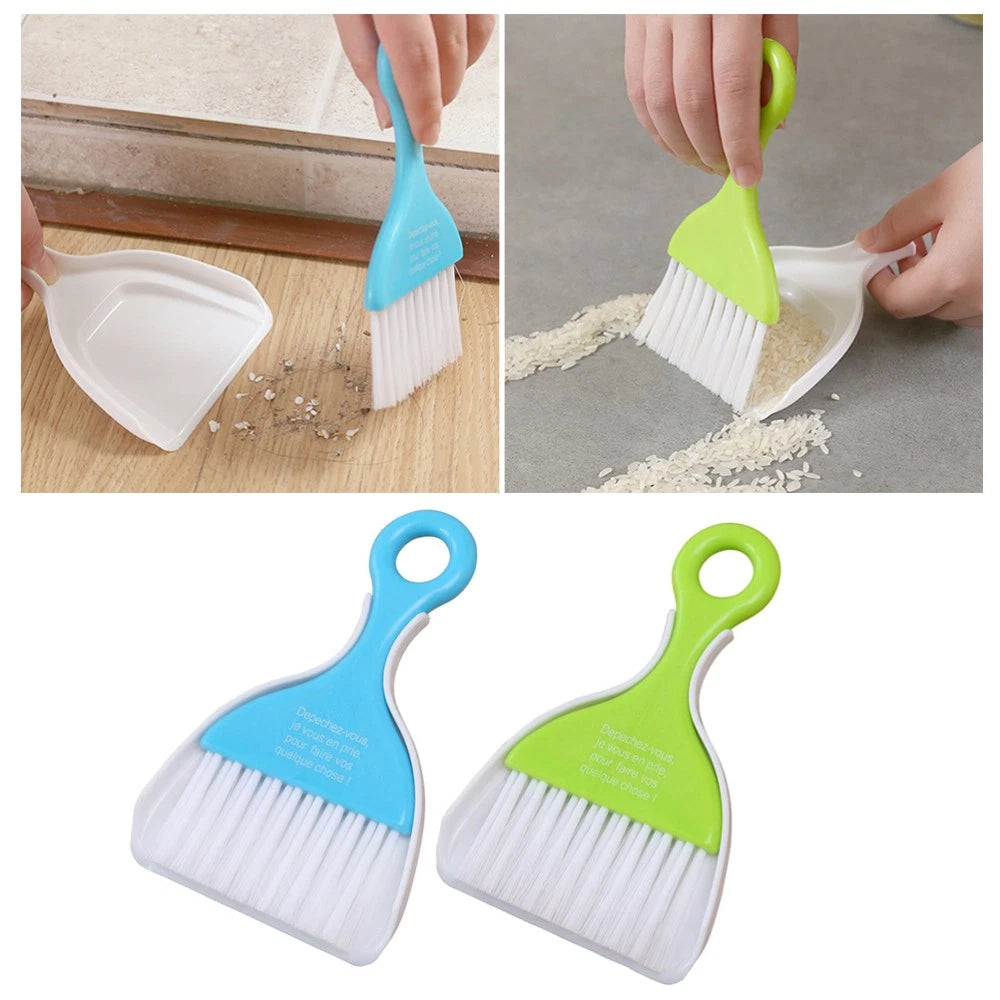 2 Sets Dust Removal Broom Child Mini Keyboard Cleaning Brushes Kit Dustpan