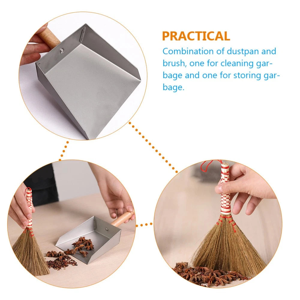 Desktop Cleaning Kit Child Dustpan and Broom Set with Small Brush