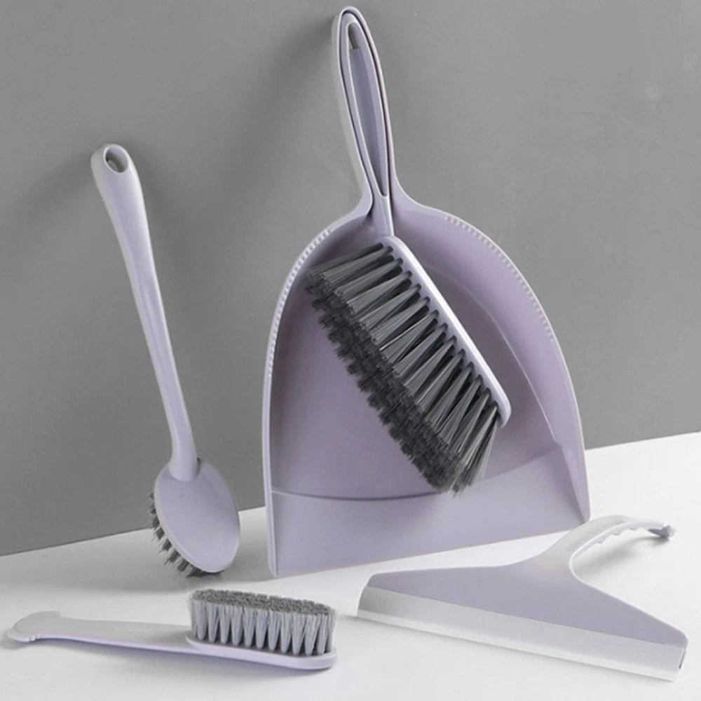 Set of 2 Broom Dustpan Child Small Cleaning Brush for Desk Mini Table