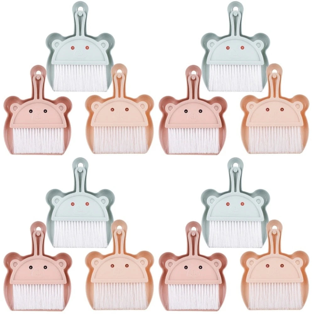 3 Sets Cartoon Broom Dustpan Mini for Desktop Cleaning Small Hand