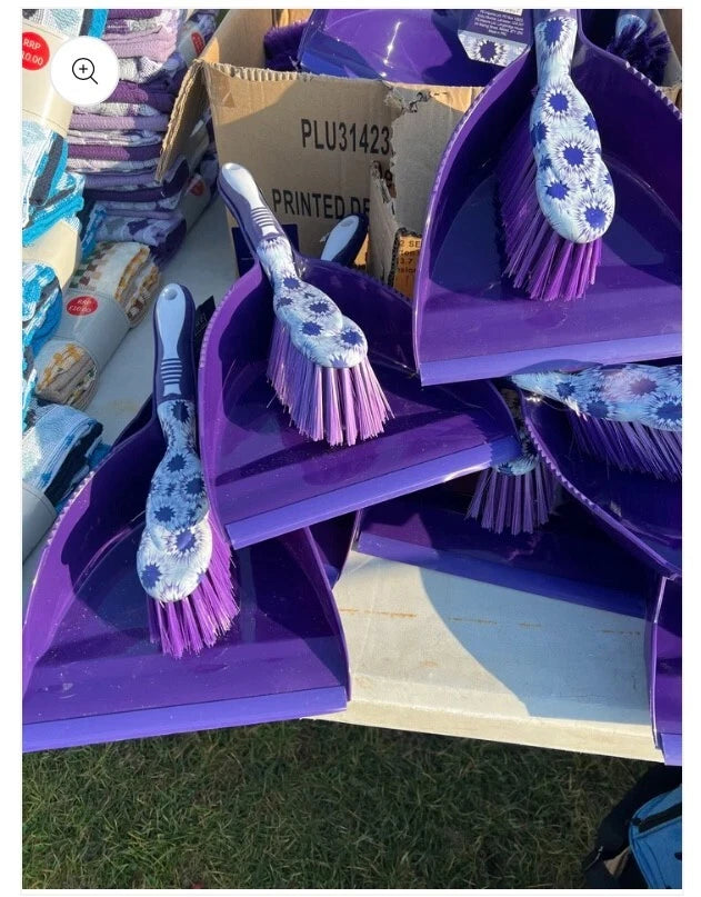 Dustpan & Brush 1 Set Purple & White (B20)