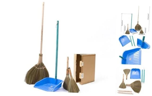 Broom and Dustpan Set for Home, Set of 3 Brooms - Broomstick for House, Combo 3