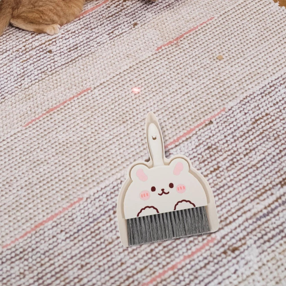 2 Set of Desktop Cleaning Broom Dustpan Table Brush Set Dining Cartoon Sweeper