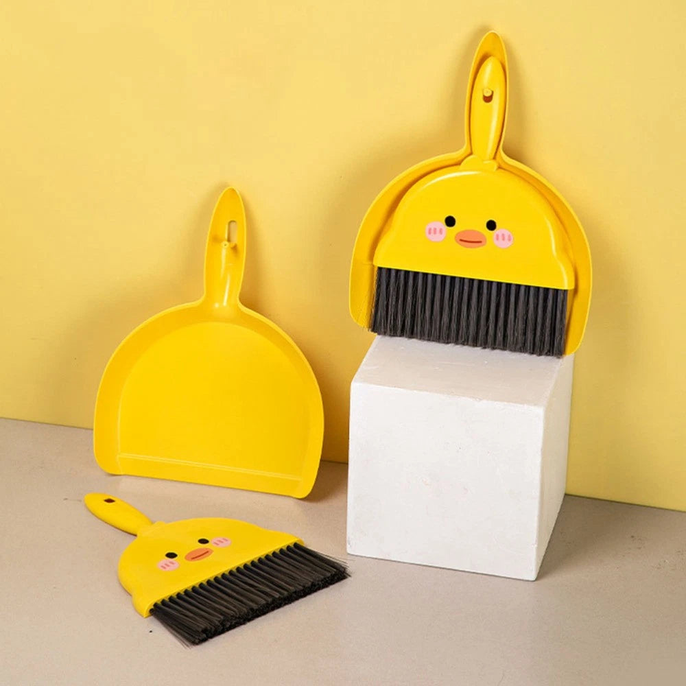 2 Sets Small Dustpan Mini Broom Pupils Child Desktop with Handle