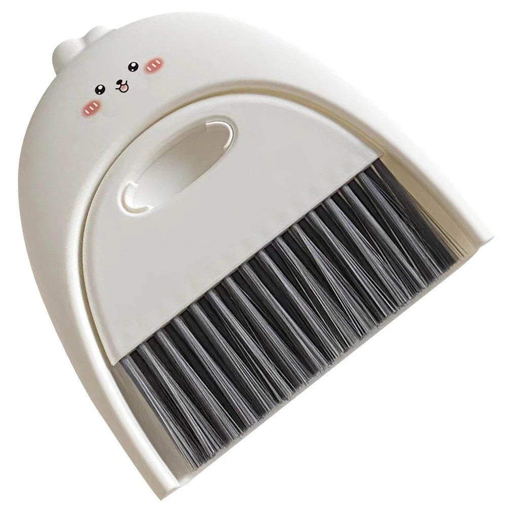 1 Set of Small Broom And Dustpan Kit Desktop Cleaning Tool Cartoon Design