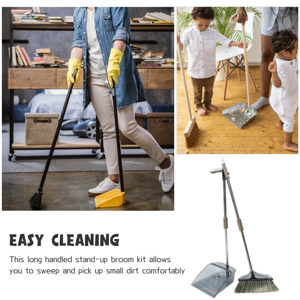 Soft Broom Sweeping Travel Office Dust Pan and Brush Dustpan Kit