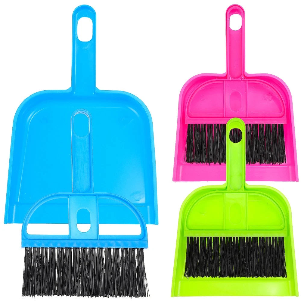 3 Sets Of Household Cleaning Tools Pet Cage Small Brooms Dustpans