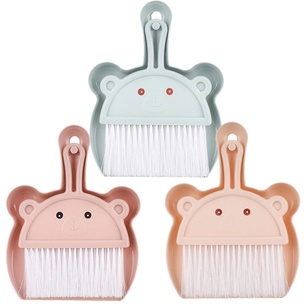 3 Sets Cartoon Broom Dustpan Mini for Desktop Cleaning Small Hand