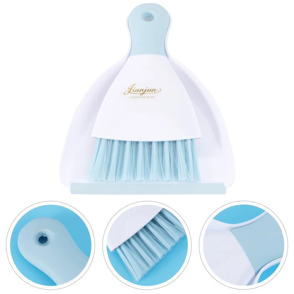 Set of 2 Convenient Small Dustpan Cleaning Broom Desktop Cleaner