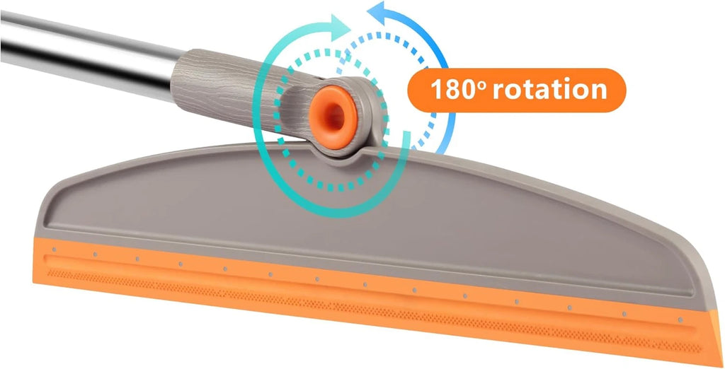 Multifunction 3-In-1 Broom and Dustpan Silicone Broom Squeegee Scrub Brush Set