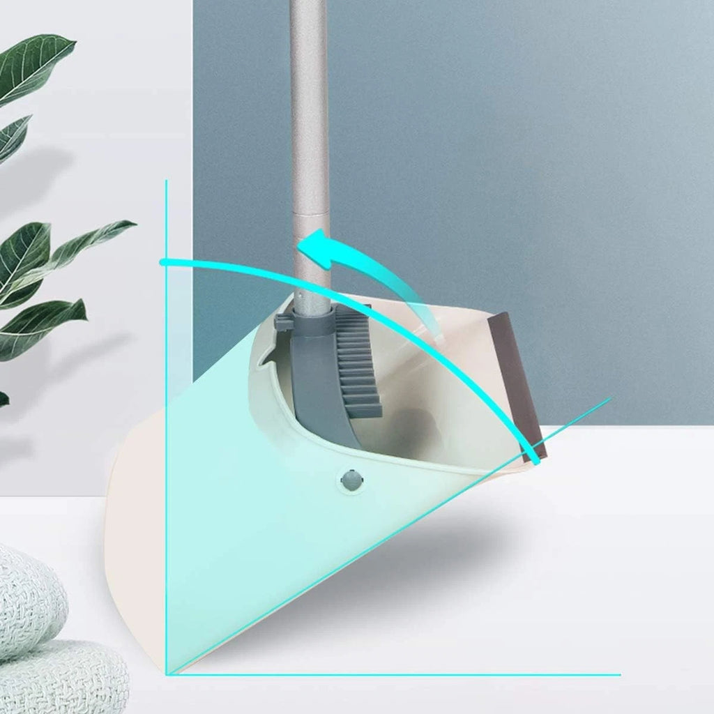 Broom and dustpan set, standing dustpan stand