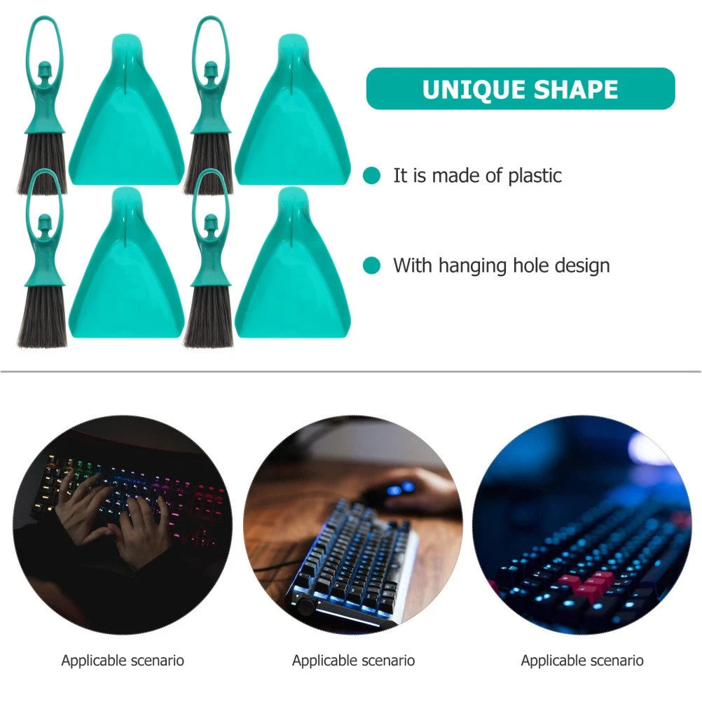 4 Sets Mini Broom Dustpan Cleaning Supplies for Housekeeping Desktop