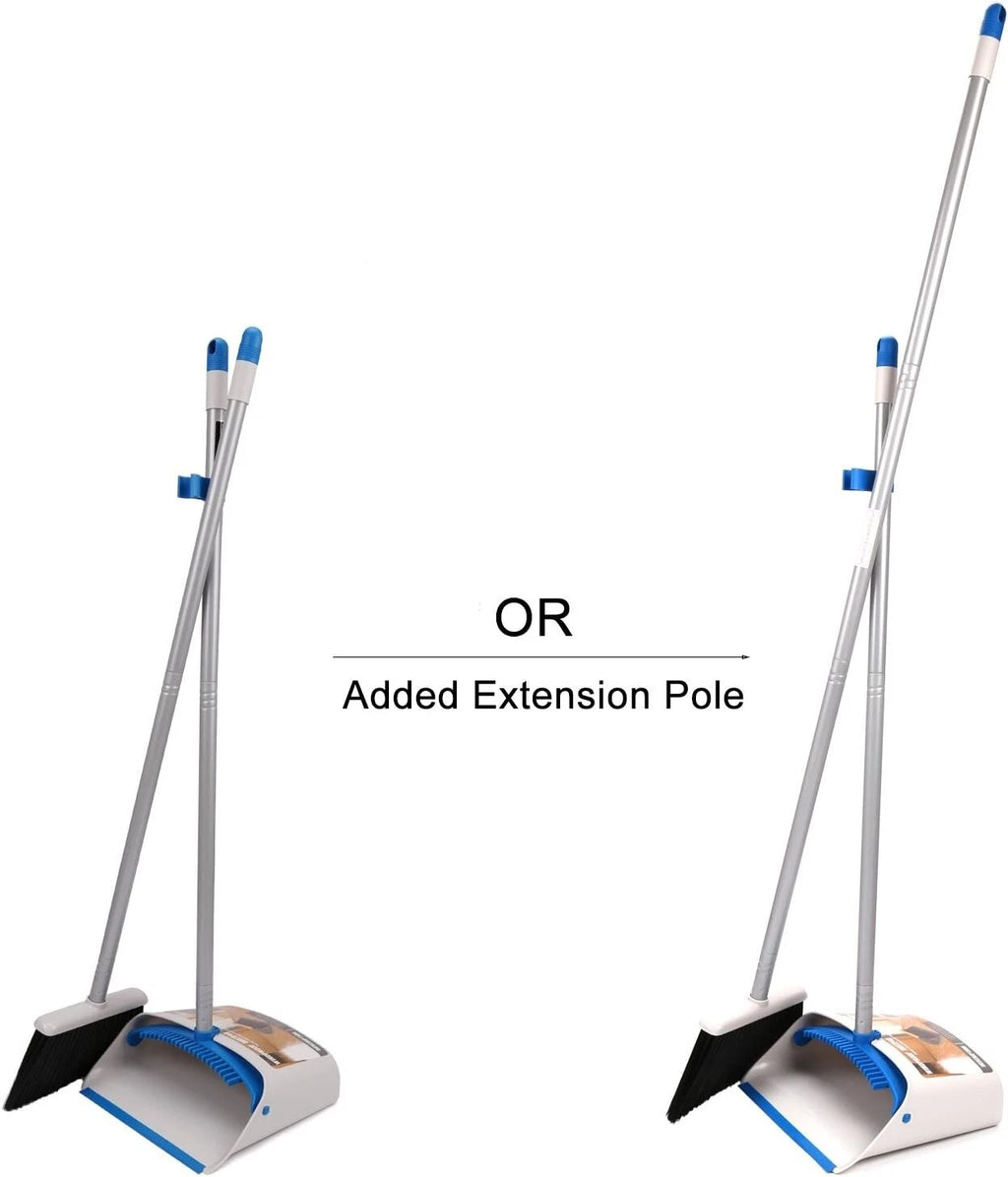 Durable Long Handle Broom with Dustpan Combo - Ideal for Indoor & Outdoor Use