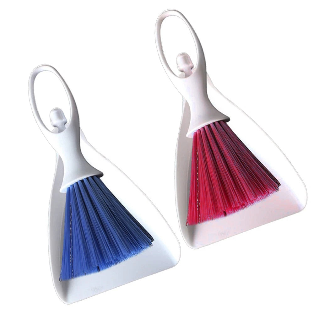 2 Sets Desktop Broom Portable Dustpan Brush Cleaning Utensils Cleaner