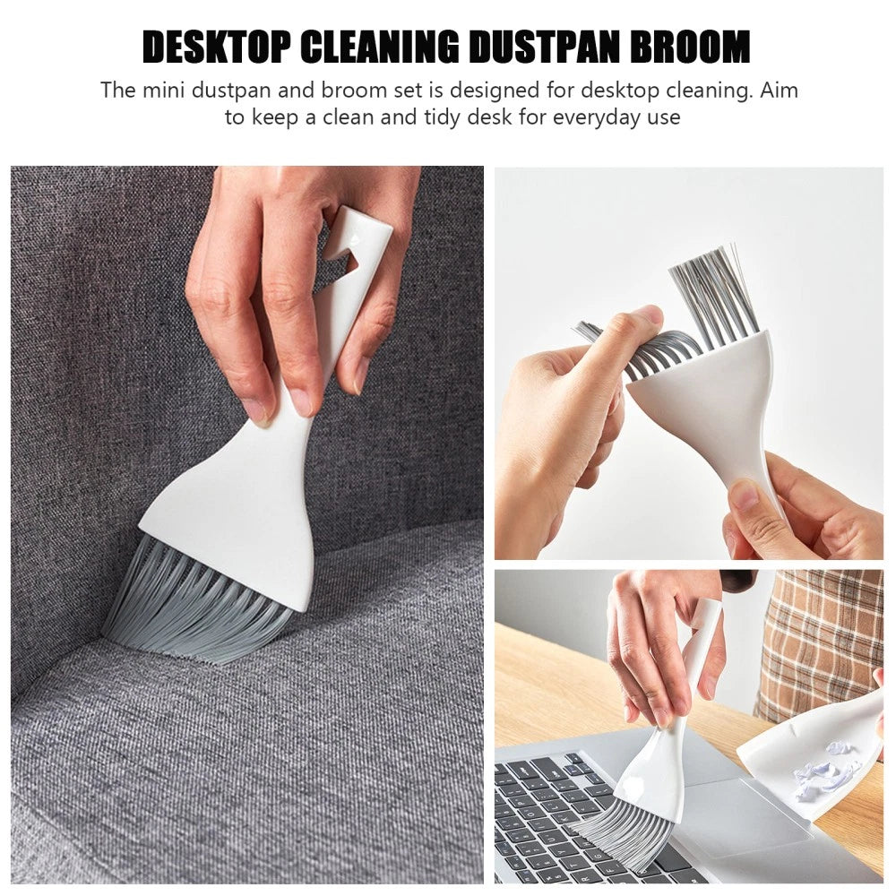 3 Sets Mini Dustpan Broom Desktop Cleaner Cleaning Gadgets
