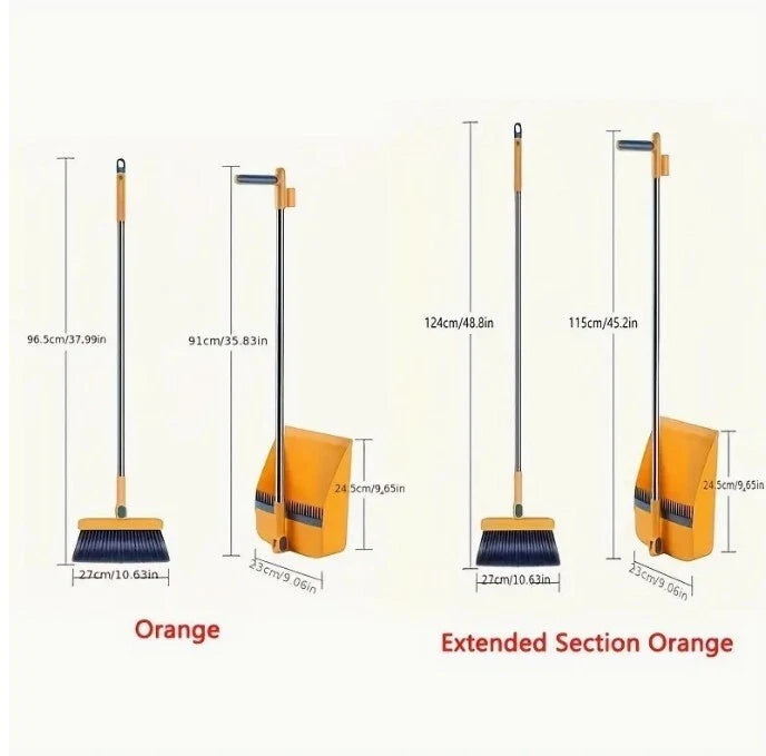 Broom Set with Dust Tray Foldable Easy to Store Dustpan Comb Design For Office