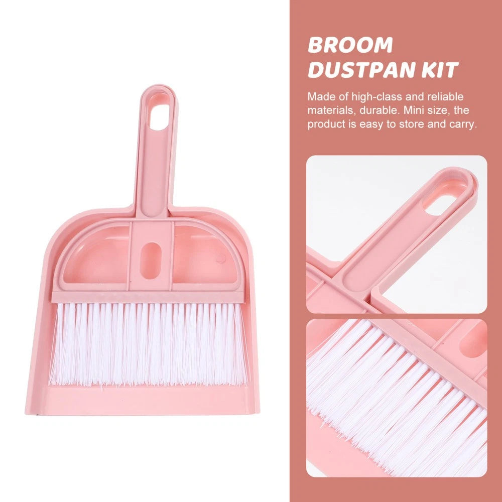 6 Sets Cleaning Artifact Dust Pan and Brush Small Broom with Dustpan