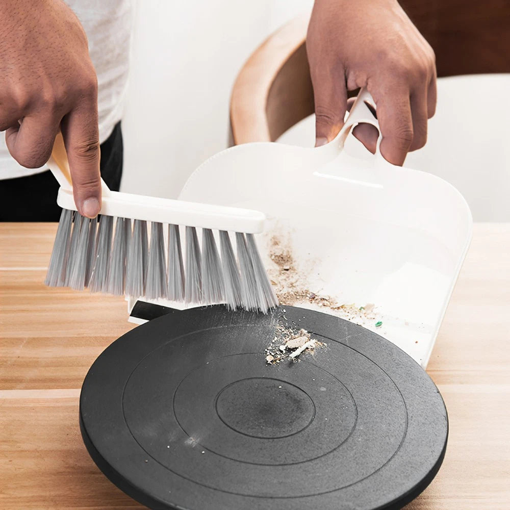 Mini Desktop Broom Set Small Dustpan Child Portable Handheld with