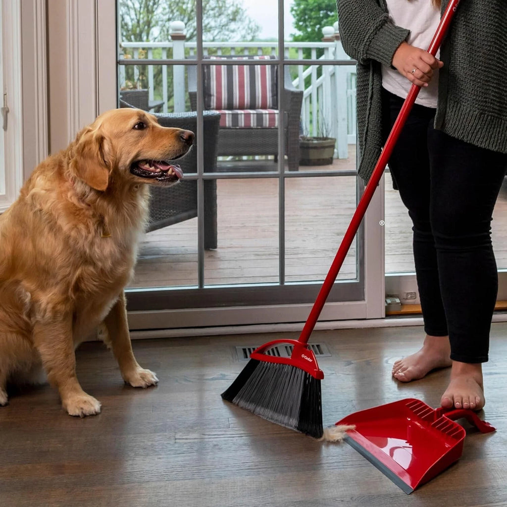 O-Cedar Pet Pro Broom with Step-On Dustpan | Remove 99% with One Sweep | Dustpan