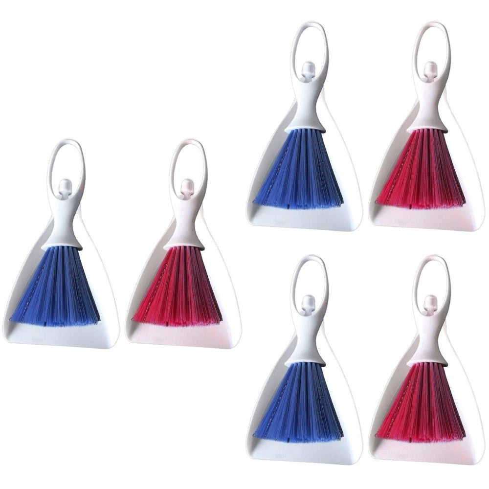 6 Sets Practical Mini Broom and Dustpan Set Lovely Desk Cleaning Tools Set