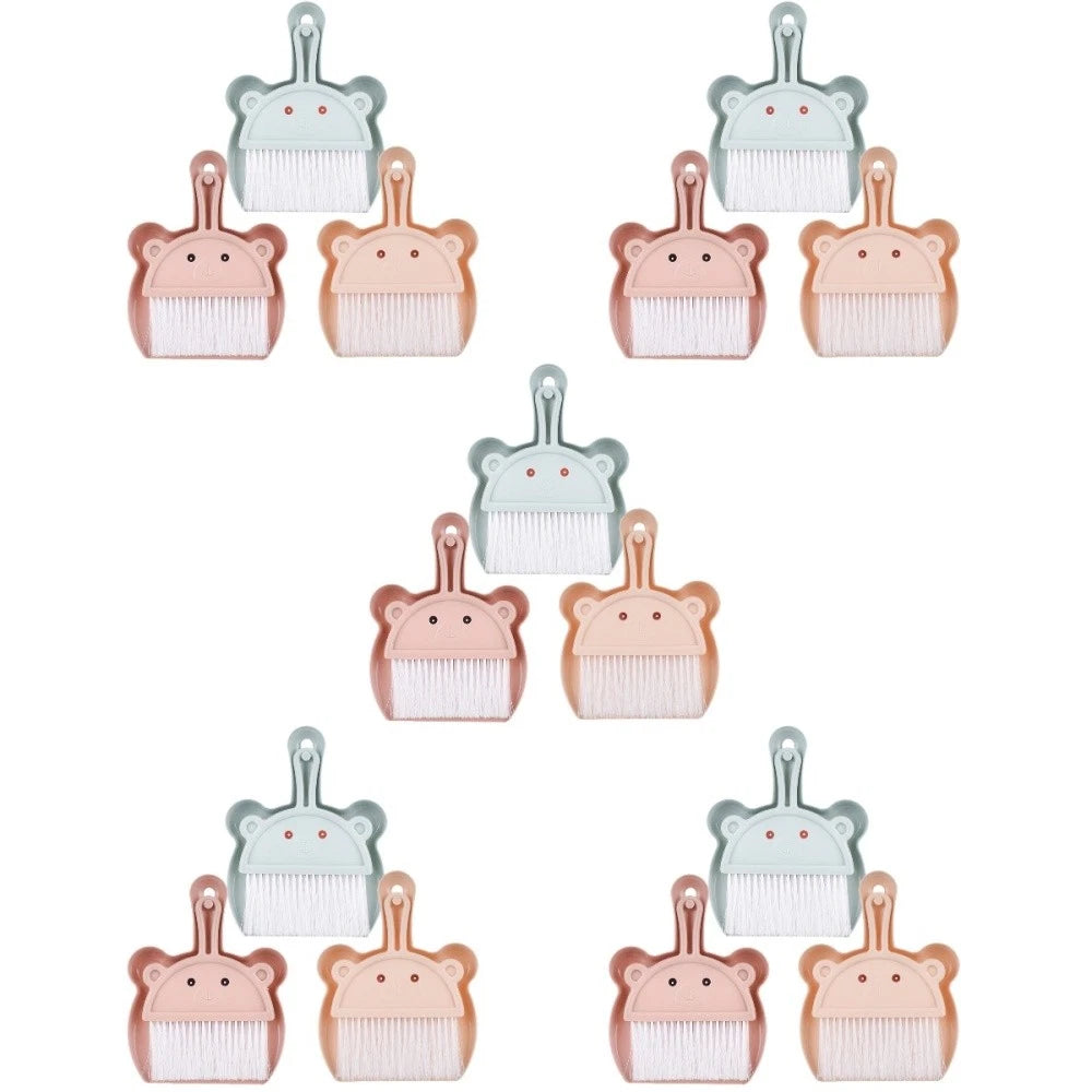 3 Sets Cartoon Broom Dustpan Portable Mini Dustpan Small Hand Broom-