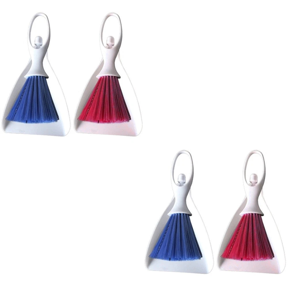 2 Pieces Desktop Broom Set Portable Dustpan Brush Cleaning Tools