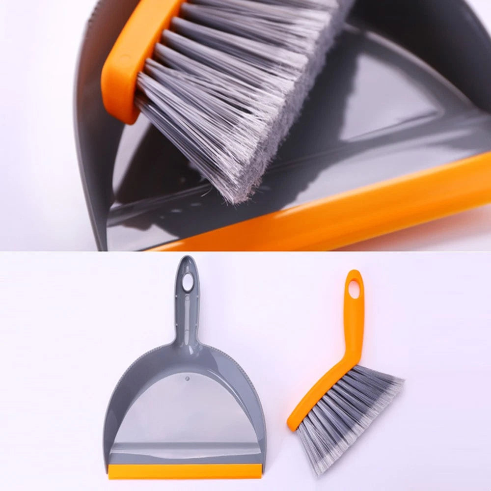 3 Pieces Mini Broom Set Desk Brush and Dust Pan Handheld Dustpan