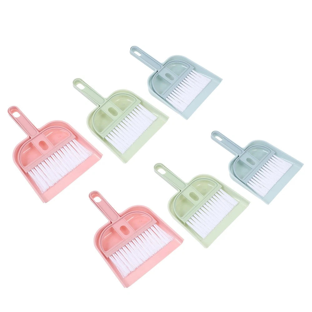 6 Sets Cleaning Artifact Dust Pan and Brush Small Broom with Dustpan