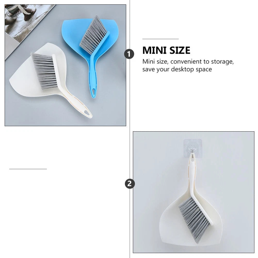 2 Sets Desktop Cleaning Kit Brooms for Sweeping Indoor with Dustpan