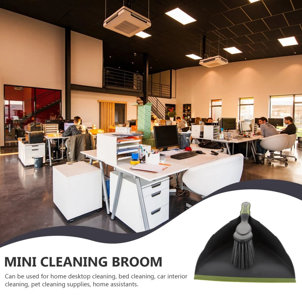 2 Sets of Household Mini Broom and Dustpan Desktop Practical Cleaning Tool