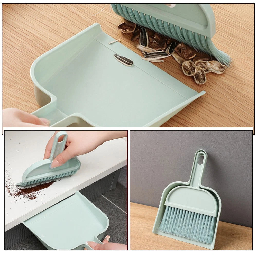 Desktop Broom Set Child Mini Dust Pan Car Cleaning Brush Interior