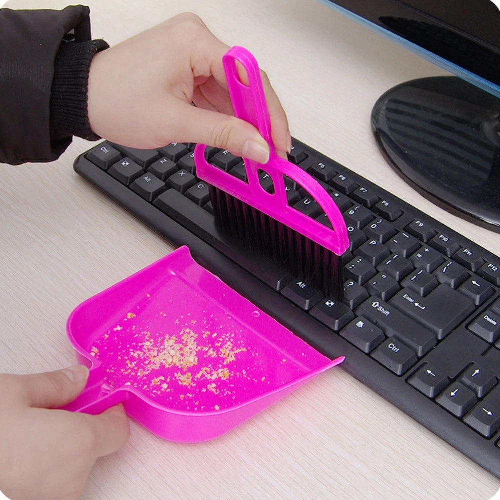 6 Sets Keyboard Cleaner Kit Broom and Dustpan Mini Desk Computer Cleaning