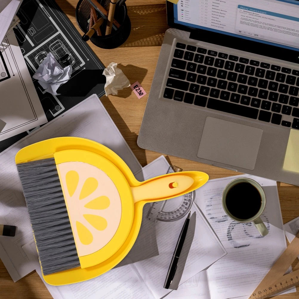 Mini Broom Set Office Brooms for Sweeping Indoor Small and Dustpan